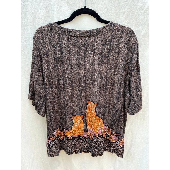 Vintage leopard button up blouse - Picture 5 of 9